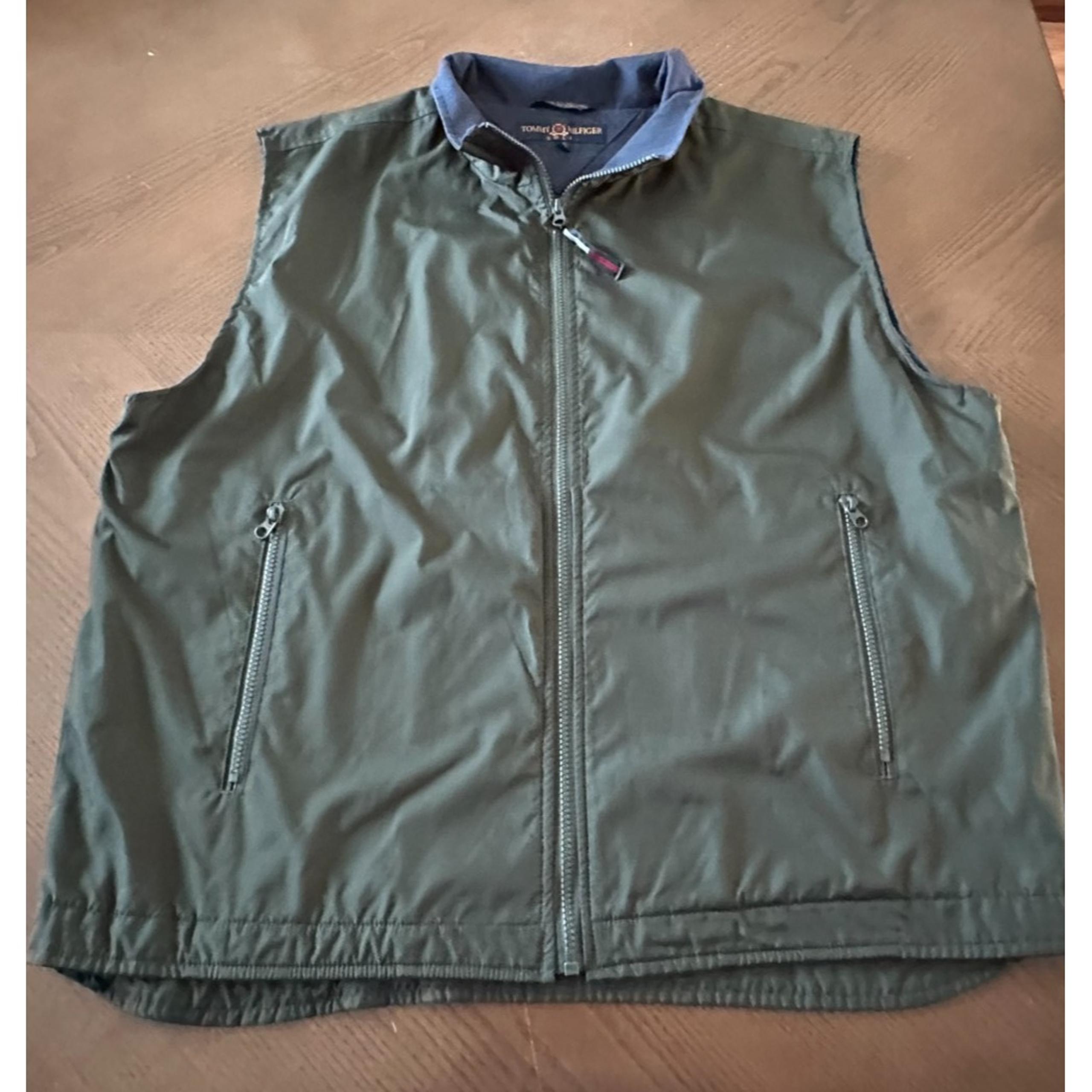 Vintage Tommy Hilfiger Golf Deep Green Vest Men's XXL Full Zip Double Pockets