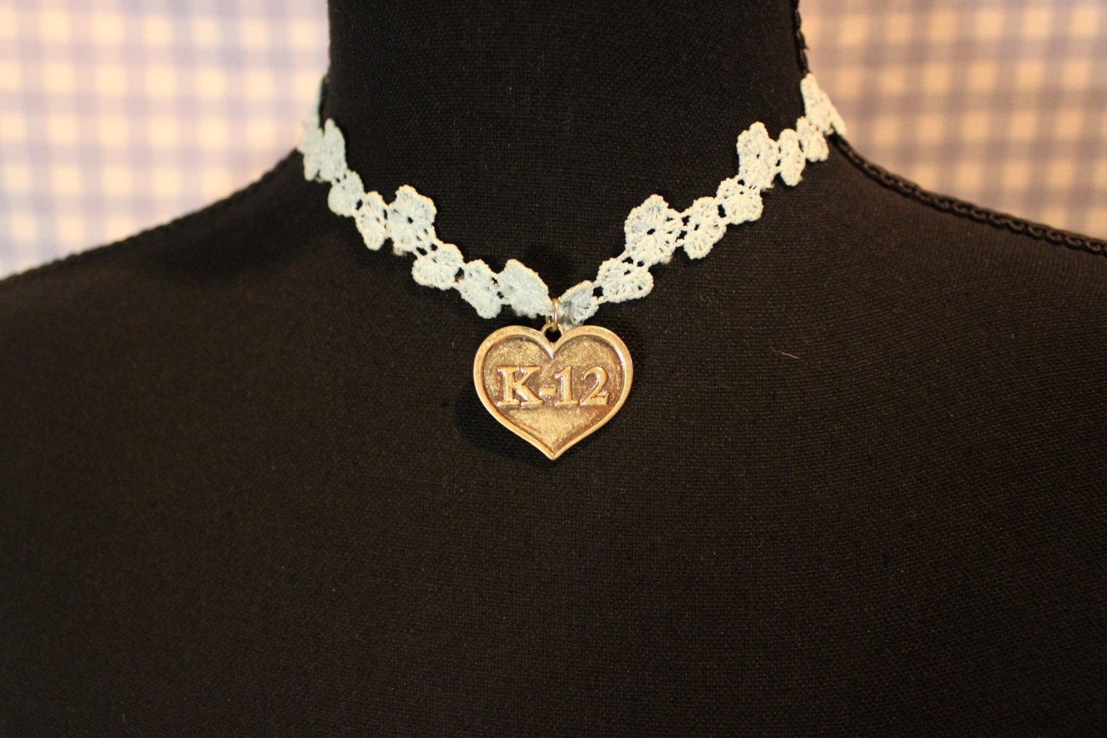 Melanie Martinez Hot Topic K-12 Coquette Blue Lace flower heart choker necklace