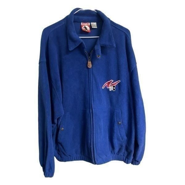 Vintage Y2K XL blue Mickey Inc. Disney zip up fleece jacket