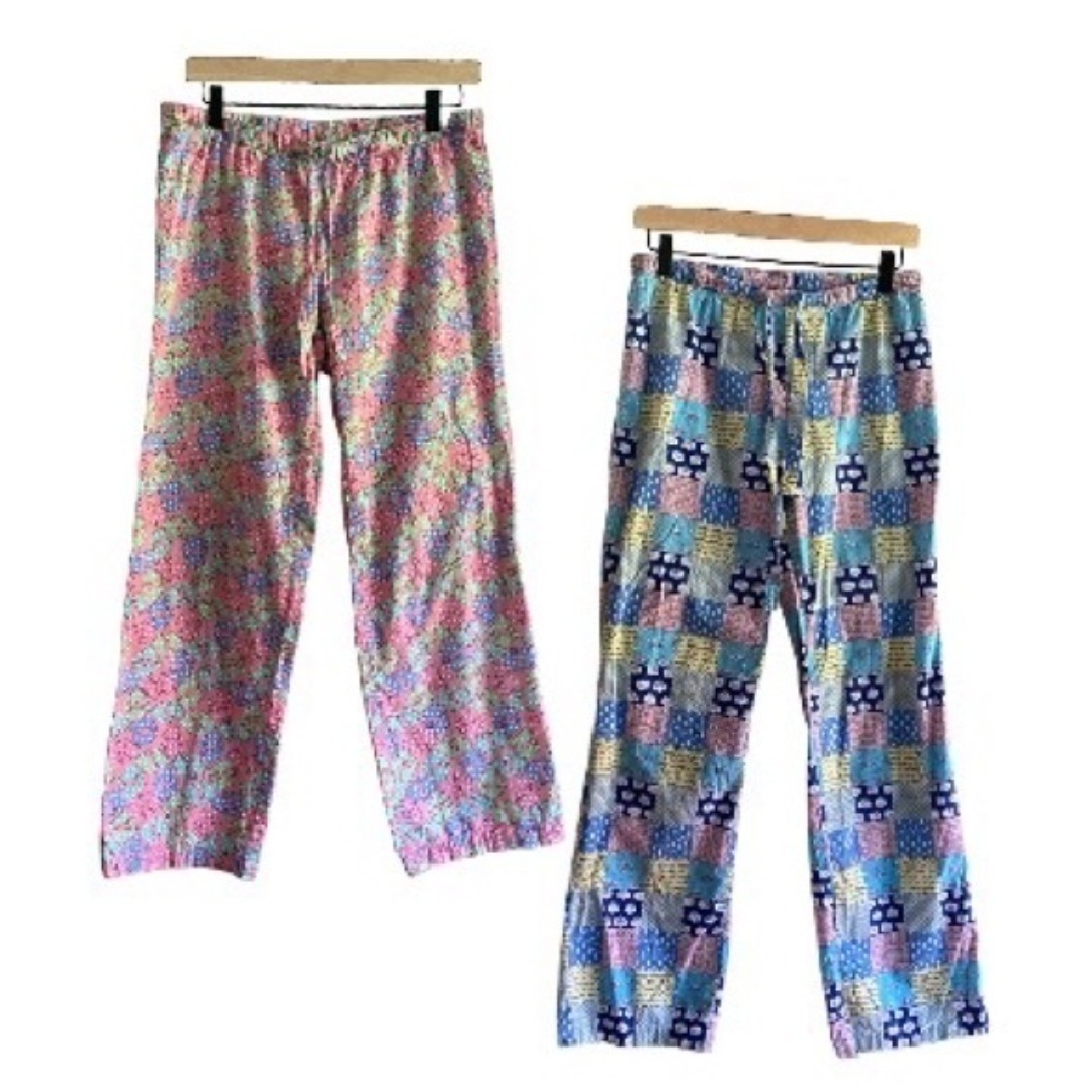 Vineyard Vines Pink Whales Blue Nautical Patchwork Pajama Pants Bundle