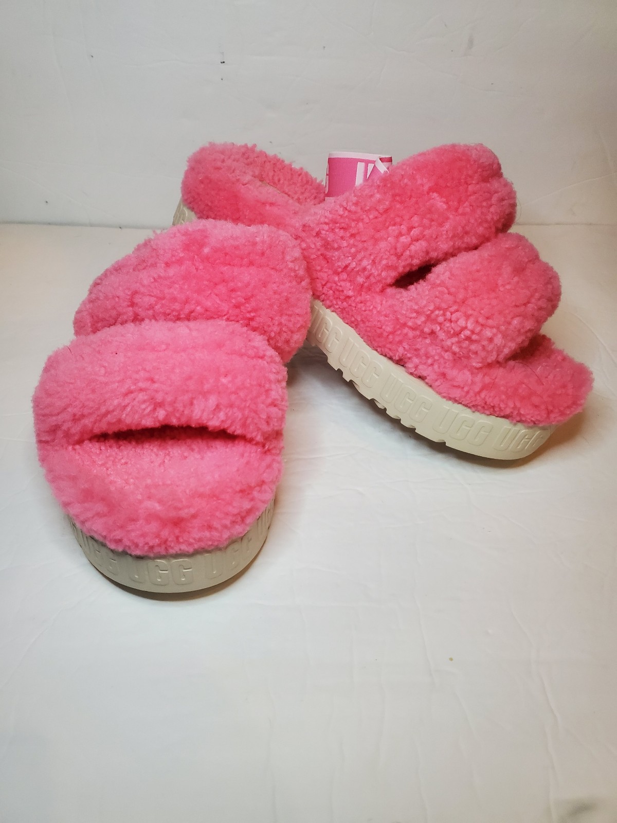 BNWOB Women's UGG Oh Fluffita Slippers Pink Rose size 10 (Mens 8.5) 1120876