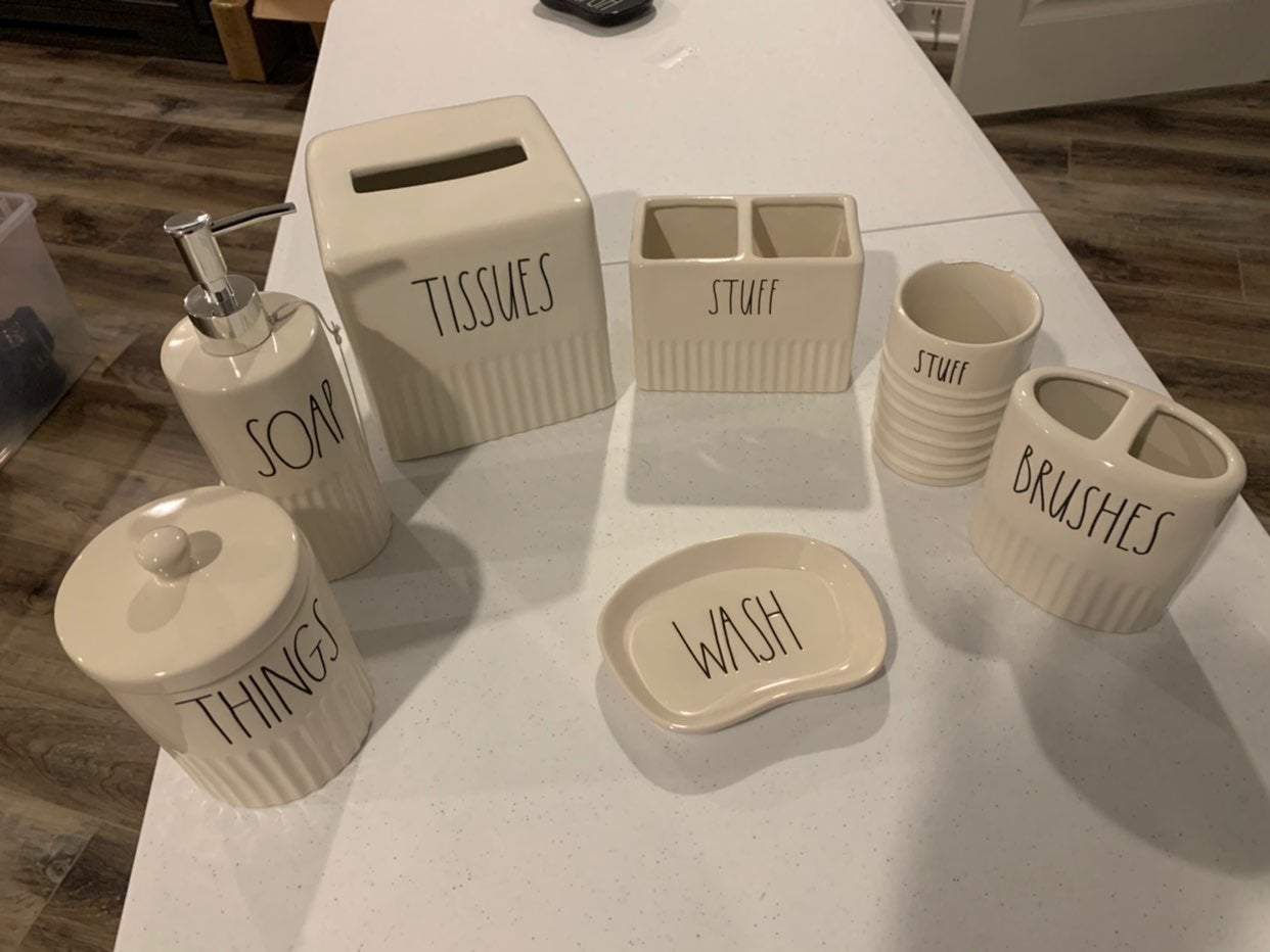 Rae Dunn bathroom set