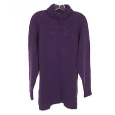 NWT Womens Size XL LL Bean Purple Pure Cotton Pullover Turtleneck Knit Sweater