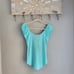 Chaser Gauze Jersey Cap Sleeve Top, Medium, Blue Lagoon