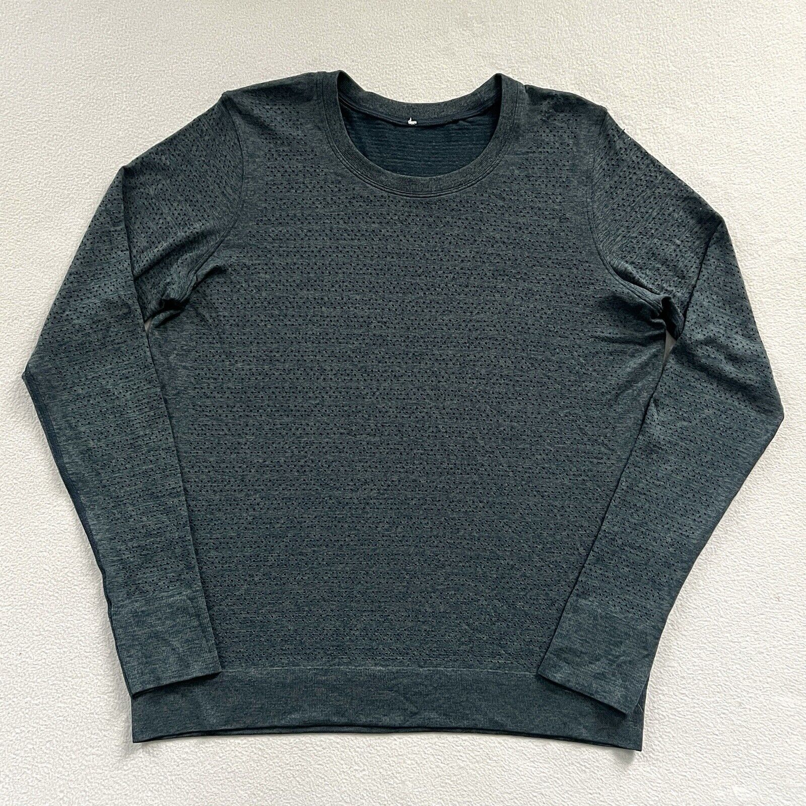 Lululemon Women Night Diver Slate Crew Neck Breeze By Long Sleeve Squad Shirt 8