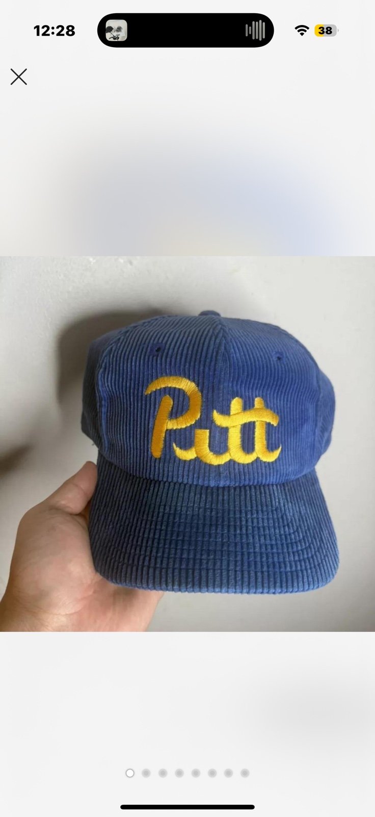 Vintage Pitt Panthers Twins Enterprises Script Corduroy Snapback Hat Blue