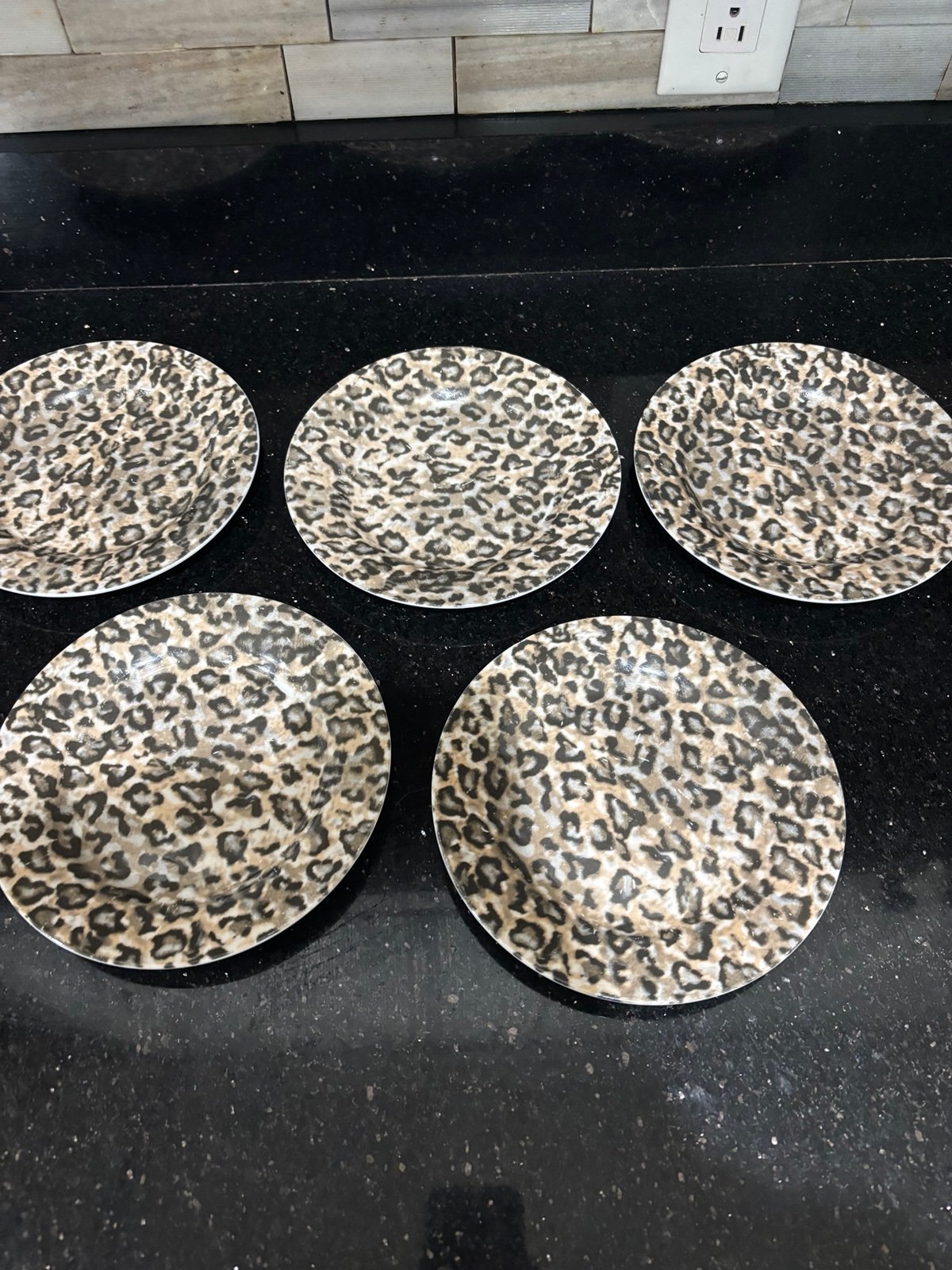 Tienshan Leopard Fine China dessert or salad plate lot of 5