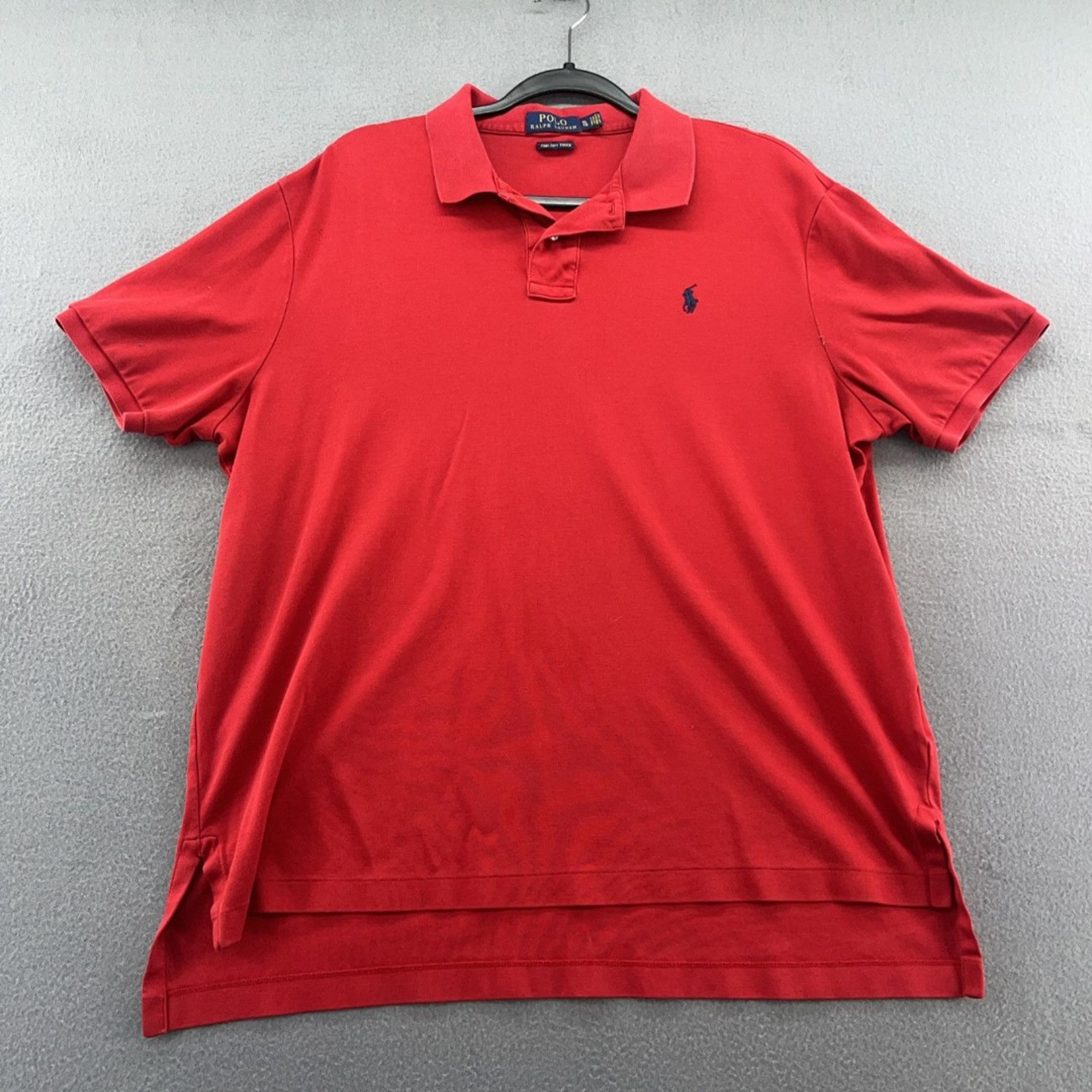 Polo Ralph Lauren Shirt Mens Size XL Red Polo Short Sleeve Pima Soft