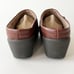 Easy Spirit Sejig Leather Clogs Wedge Mules Brown Metal Buckle Center Seam 9M