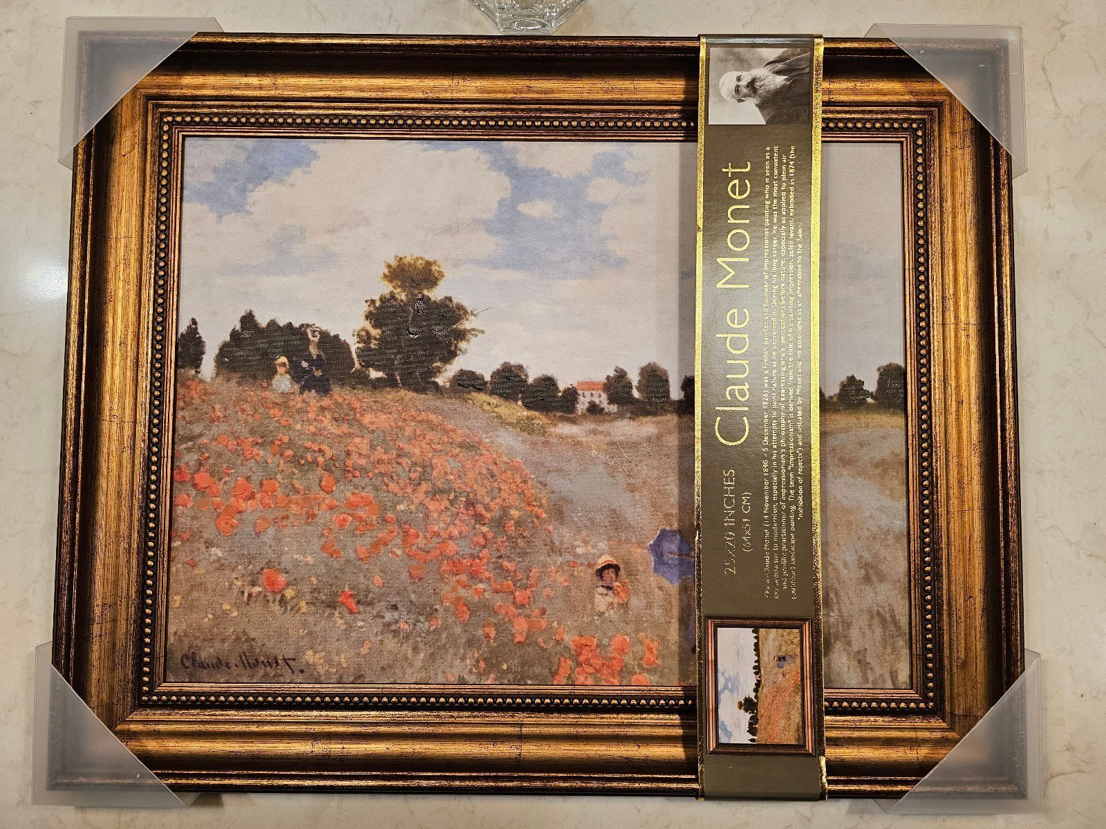 Claude Monet's painting Poppy Field 25x20 inches