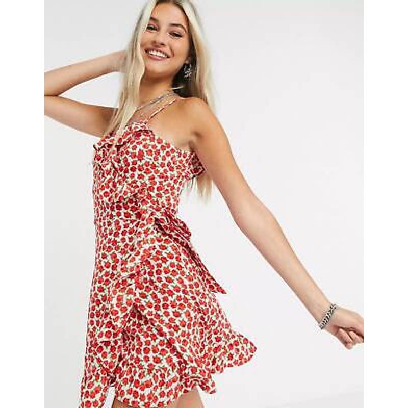 Topshop red ruffle clearance dress