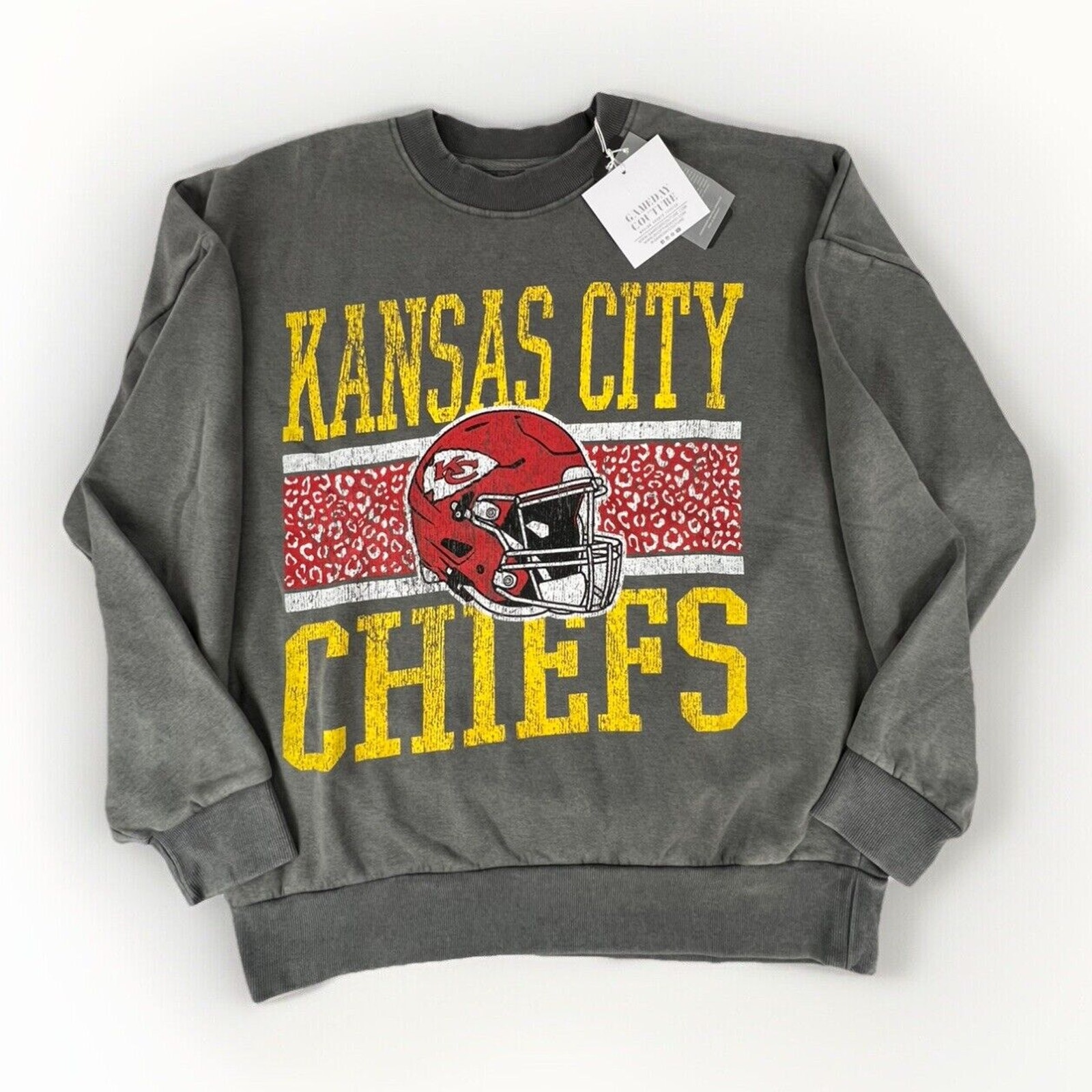 NFL Kansas City Chiefs Gameday Couture Crewneck Sweatshirt Large Vintage Wash