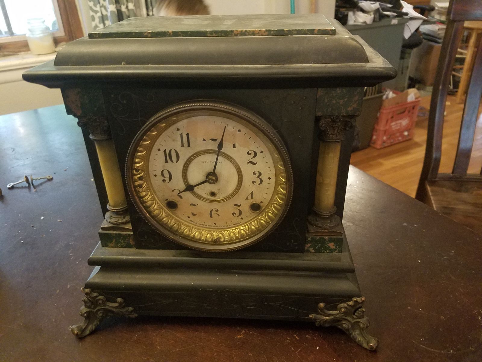 1904 Seth Thomas adamantine mantel clock