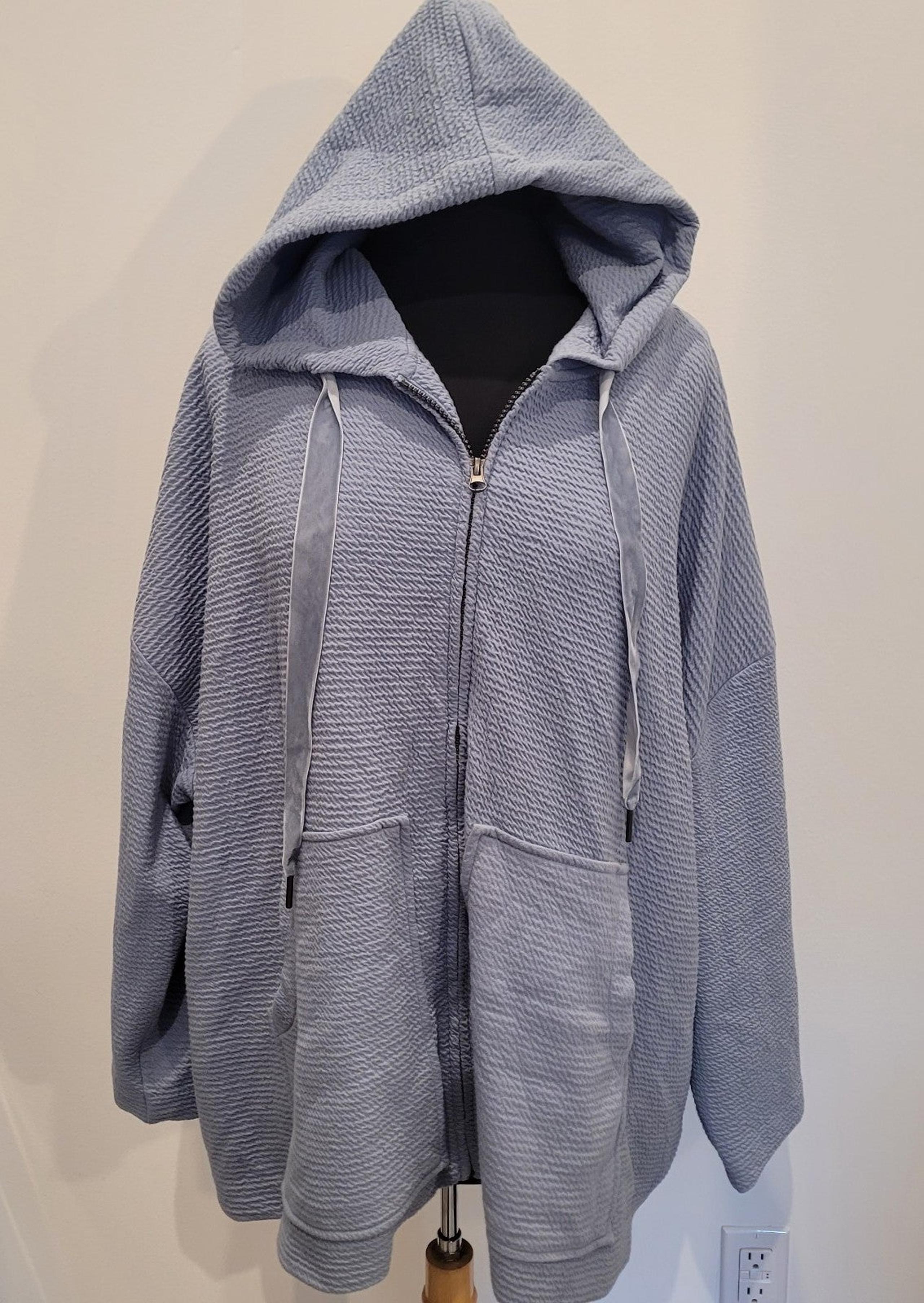 NWT DG2 Diane Gilman Knit Hooded Zip Front Jacket