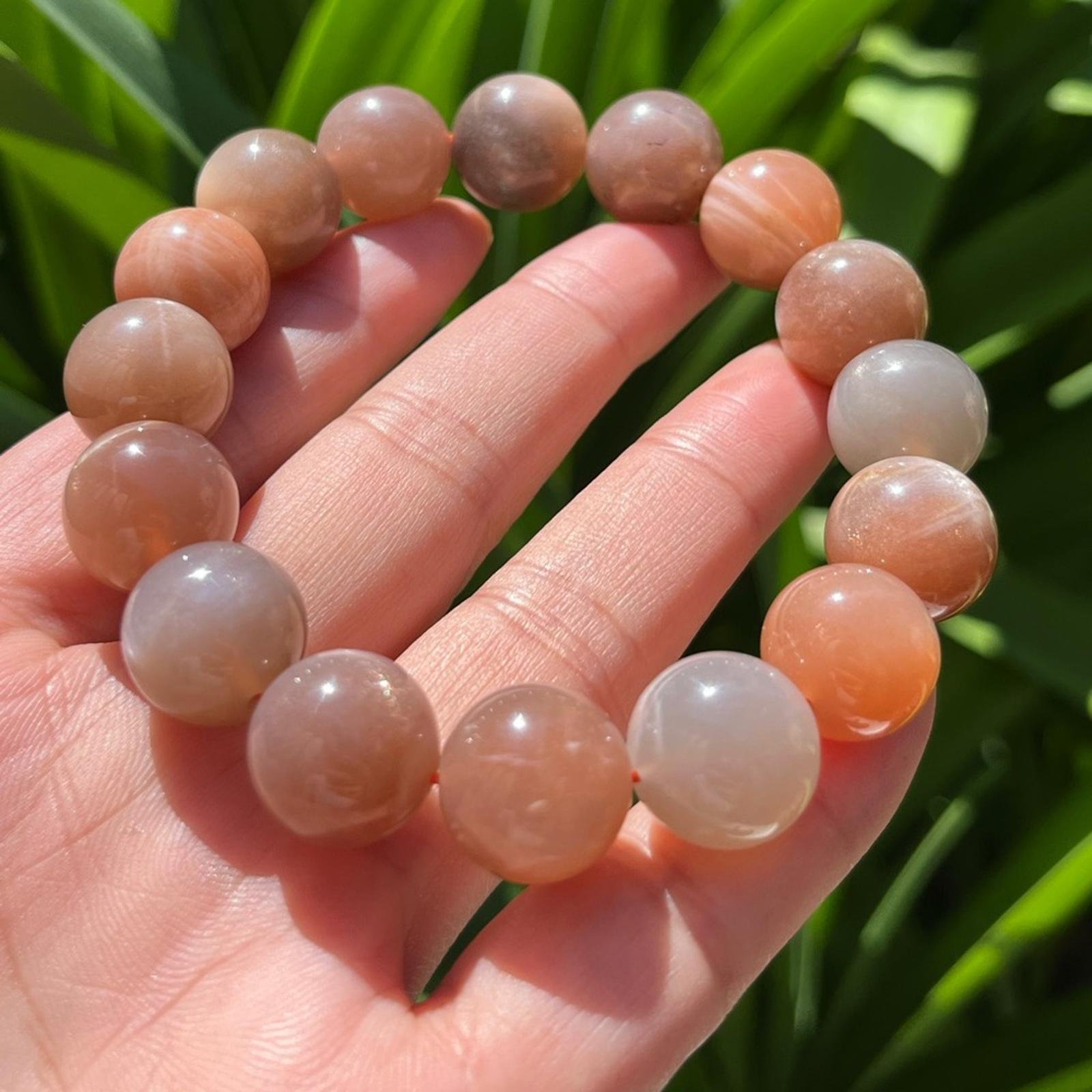 14mm multicolor moonstone bracelet