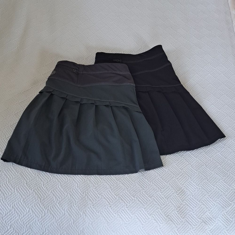 Athleta 2 Womens Tennis Pickle Short Skorts Grey/Green & Black/Purple Size M