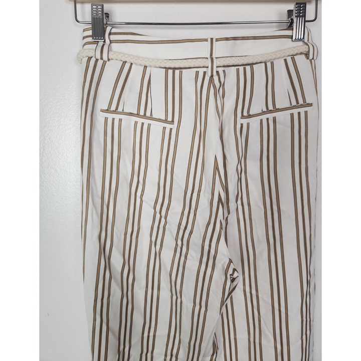 【MassimoDutti】軽量のストライプ柄のゆったりとしたパンツ Massimo Dutti Women's Stripe High Rise Pants Size 4 NWT