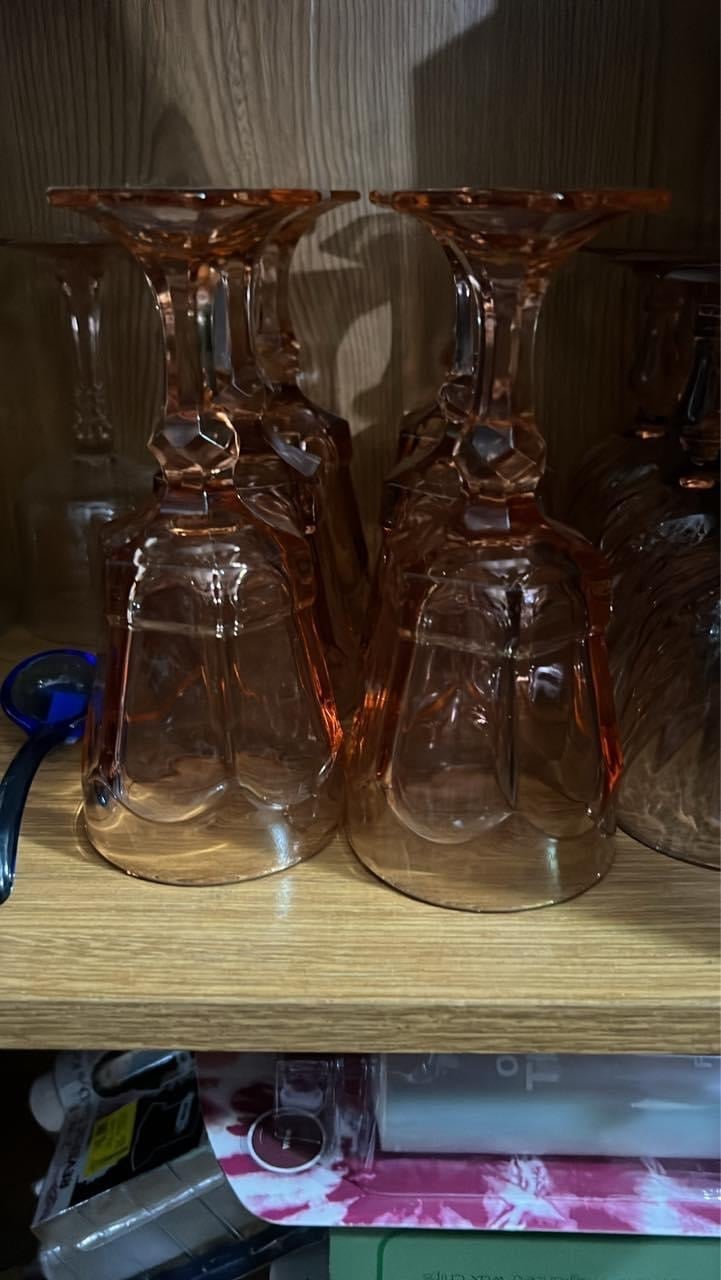 Vintage Fostoria Virginia Peach Glasses