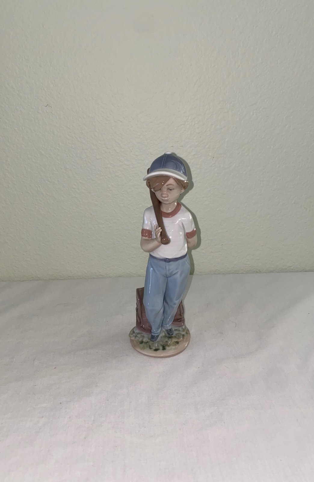 Lladro  # 7610 "Can I Play" Boy with Baseball Bat Porcelain Figurine With Box