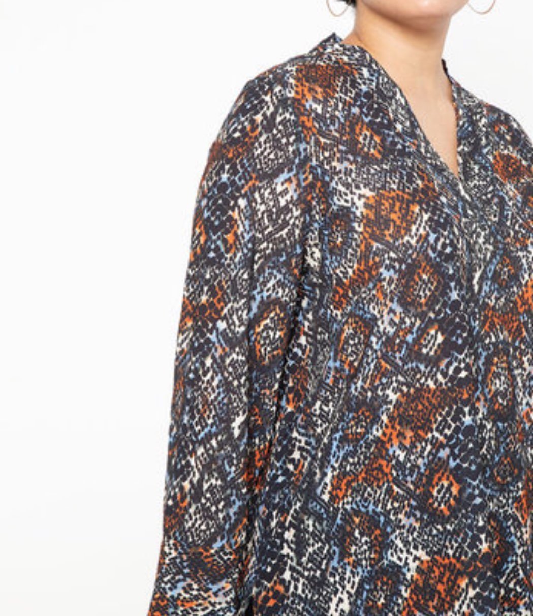 Eloquii Top Animal Print High Low Tunic