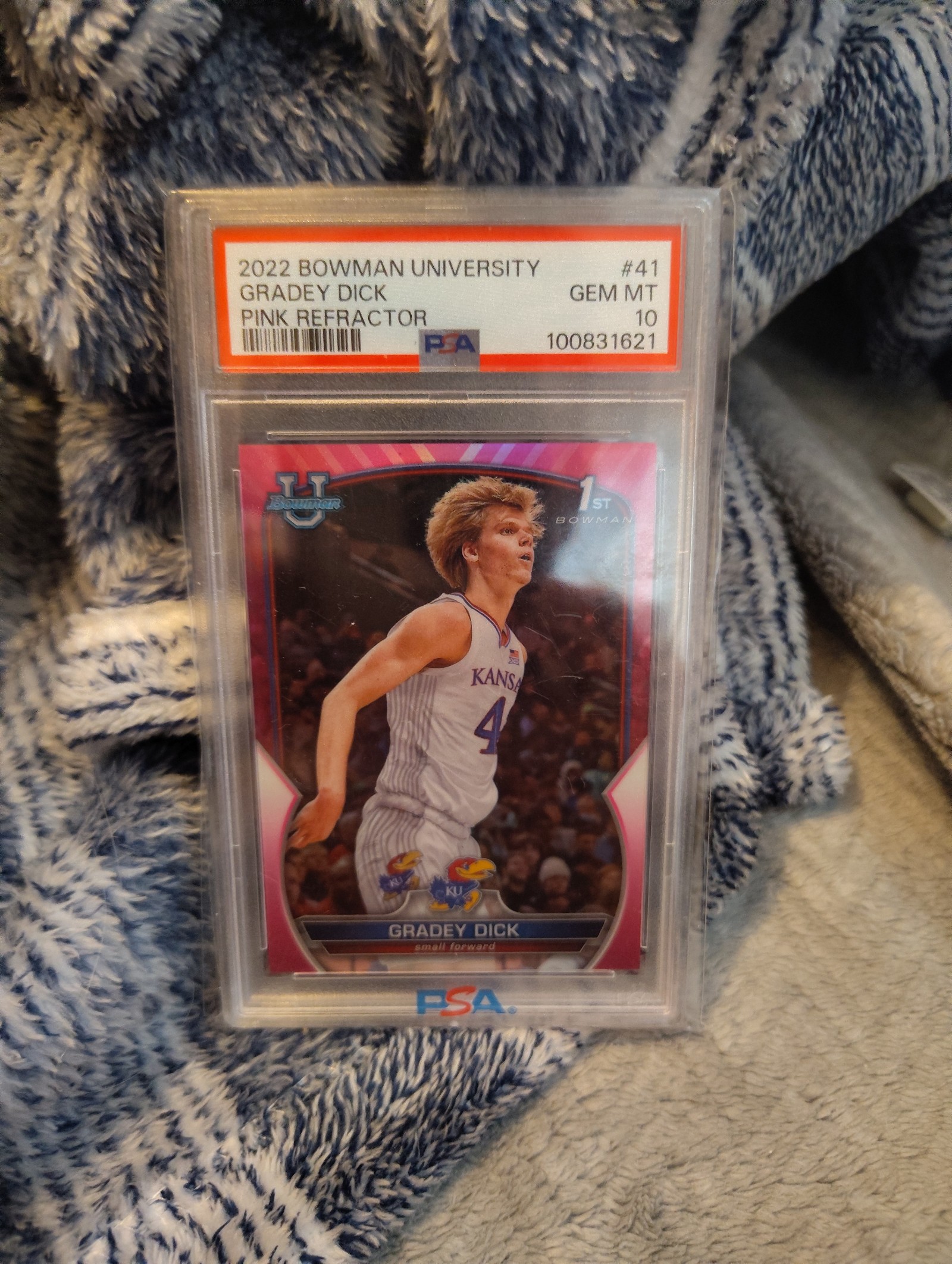 2022 Bowman University Grady dick pink refract PSA 10