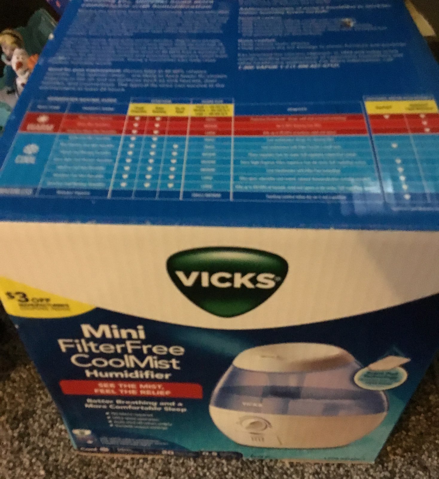 Vicks mini filterfree coolmist humidifie
