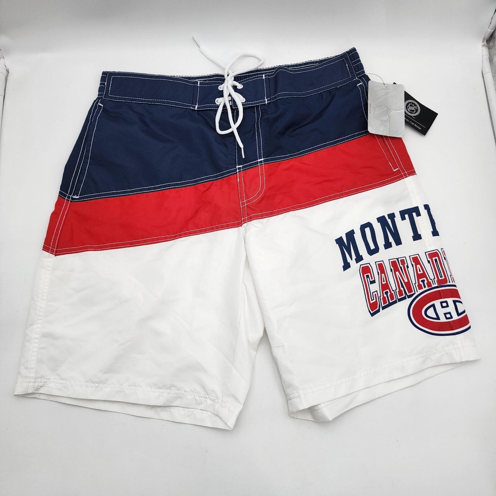 NHL Montreal Canadiens Board Shorts Men's L Embroidered Swim Trunks Swimsuit NEW