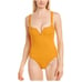 L*Space Pointelle Rib Cha Cha One Piece Orange Swimsuit Size 8