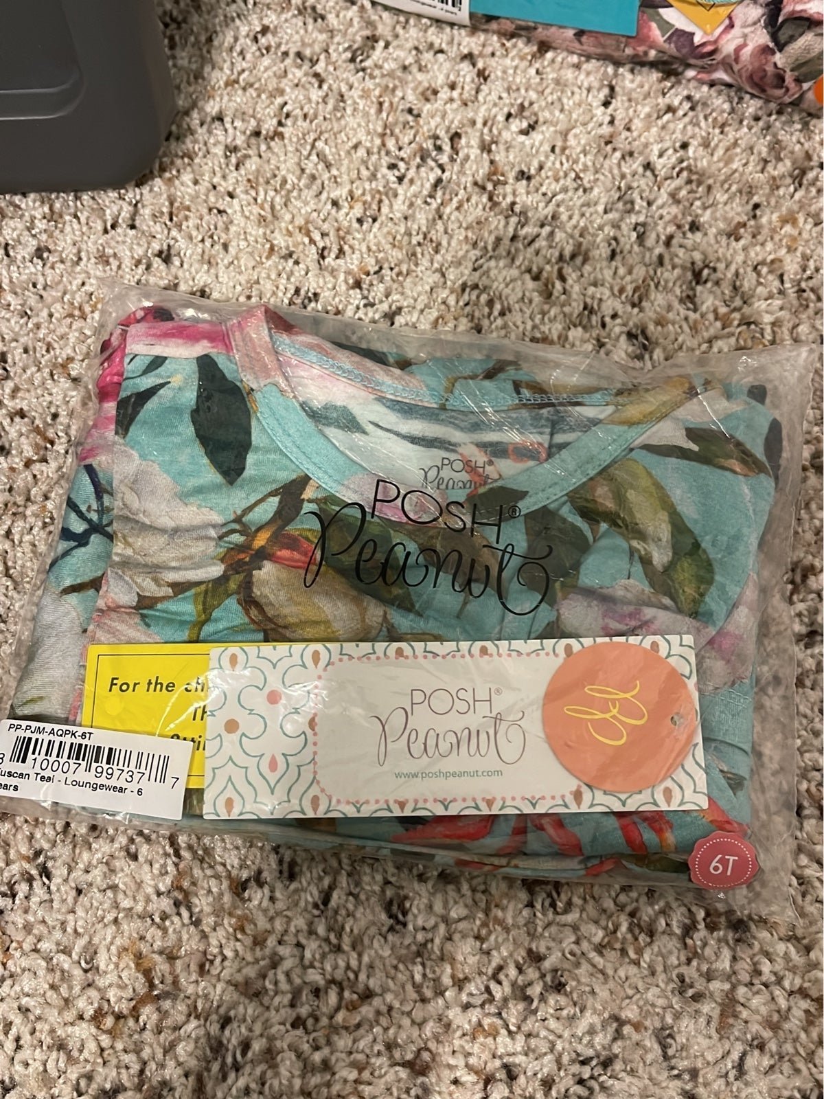 Posh peanut Tuscan teal size 6 kids loungewear long sleeve pajamas bamboo (NEW)