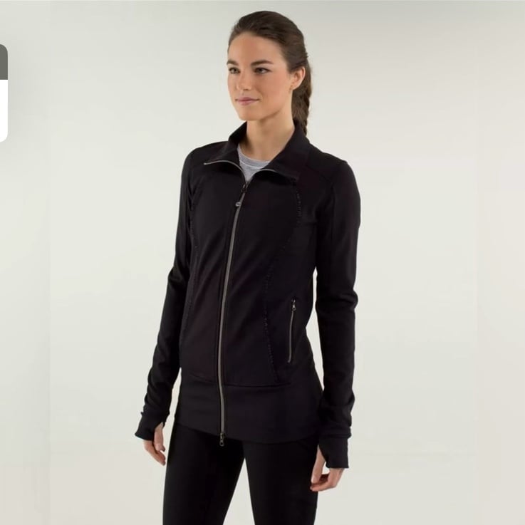 Lululemon Asana Full Zip Ruffle Jacket Womens Size 8