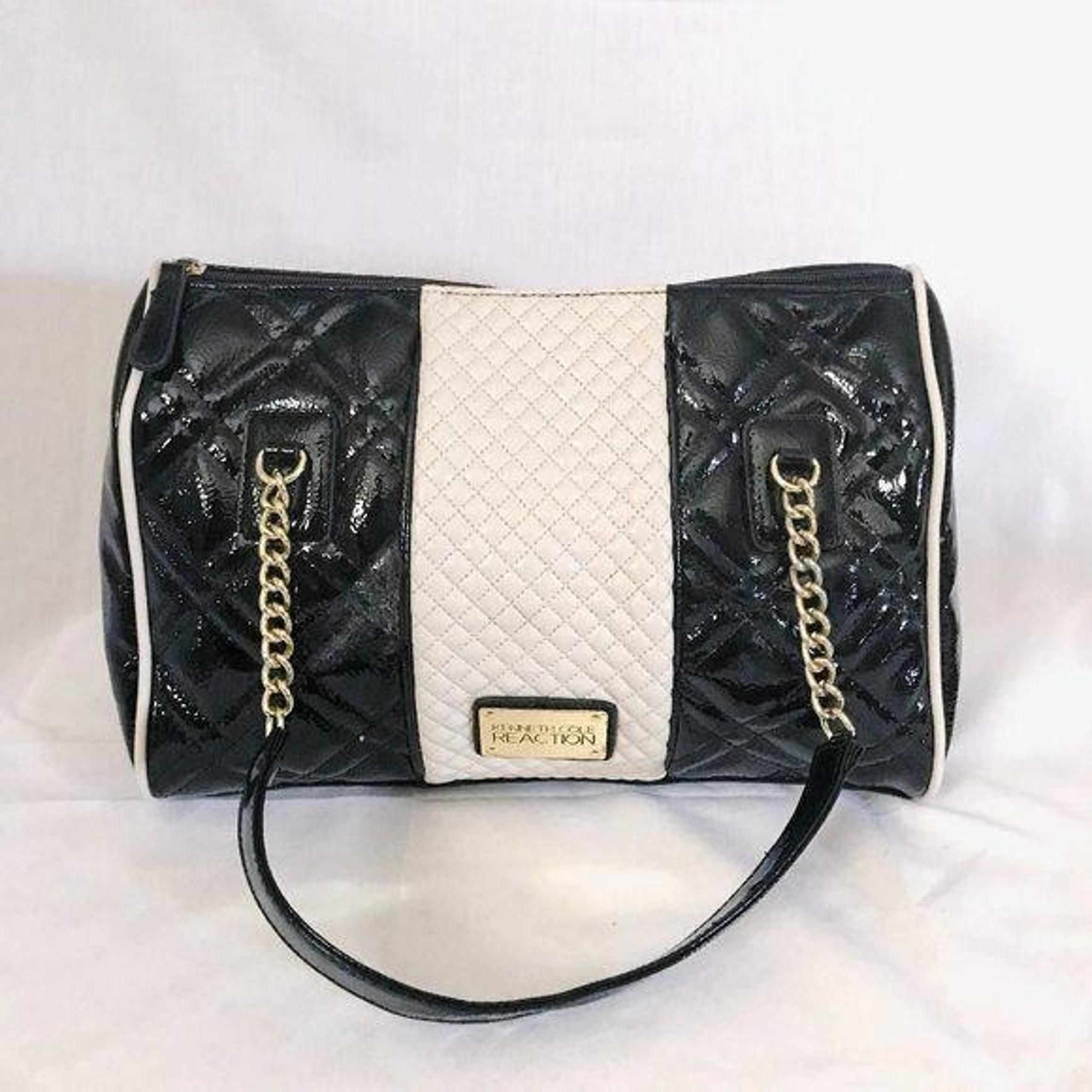 kenneth cole reaction // black and white satchel - Reaction Kenneth Cole