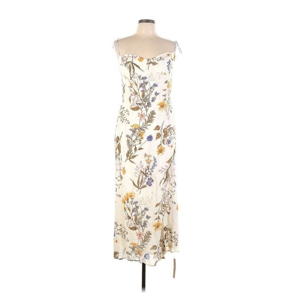 NWT Reformation Kourtney in Frolic Floral Tie Strap Georgette Midi Dress 12