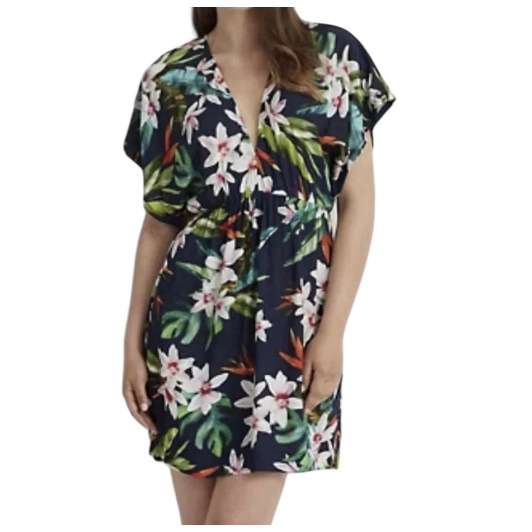 Lauren Ralph Lauren Tropical Print Tunic Cover Up Women's 3X Plus Swim Beach New