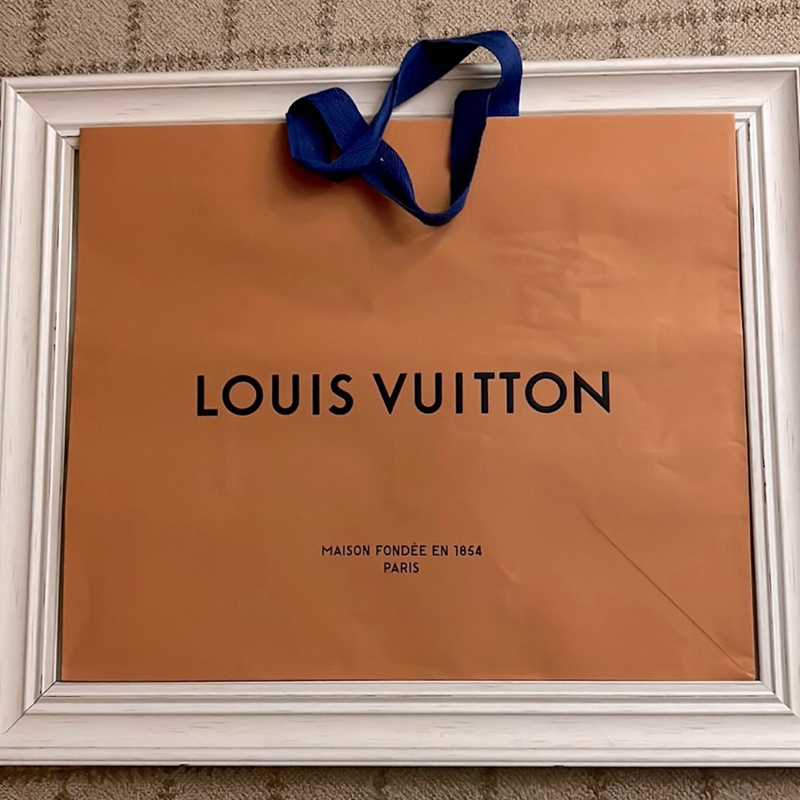 Louis Vuitton large shopping bag w Navy Ribbon Handles