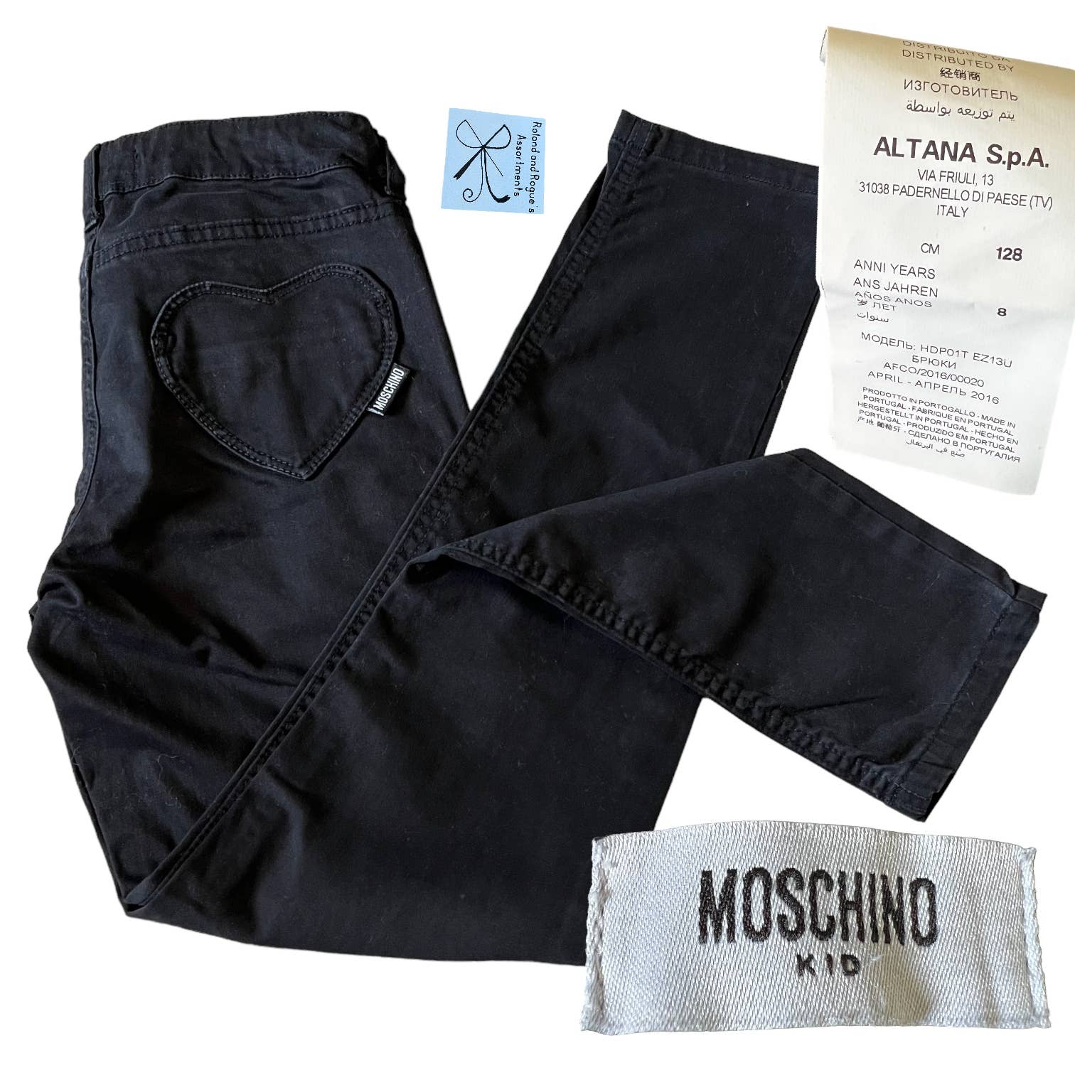 Moschino Kid Black Pants Kids Sz 8