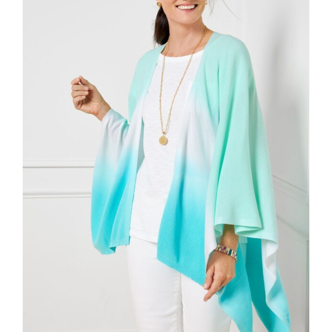 Talbots Ombre Ruana multicolor wrap one size women