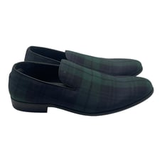 Saks Fifth Avenue Men’s Highland Plaid Loafers Blue Green Size 9.5 M