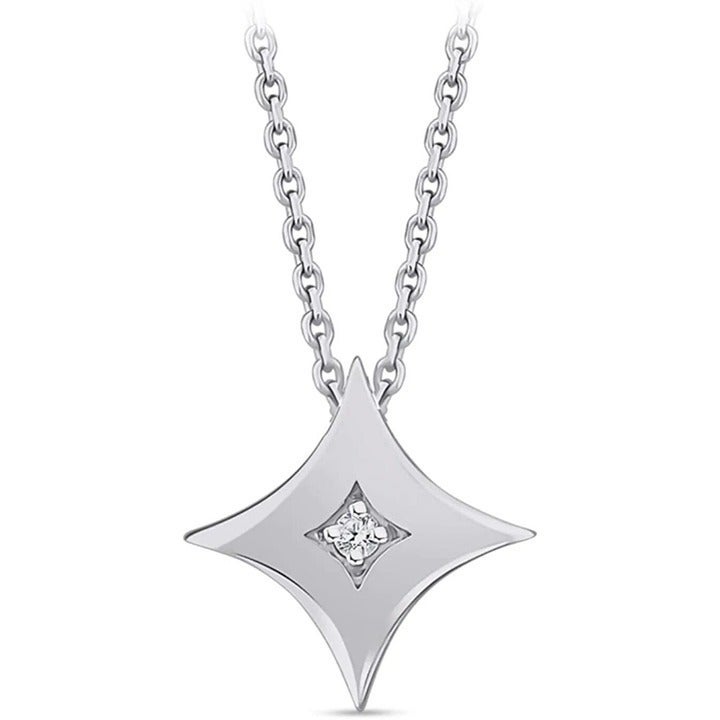 S Silver 925 Pendant Necklaces Certified Diamond with G Color SI2 Clarity 17.7”