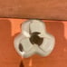 Fiestaware white tri-pod pyramid candle holder b55