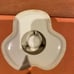 Fiestaware white tri-pod pyramid candle holder b55