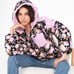 For Love and lemons floral pink black Puffer Jacket