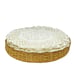 Hand Crafted Straw Basket Crochet Holder with 12 White Crochet Mats.