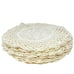 Hand Crafted Straw Basket Crochet Holder with 12 White Crochet Mats.
