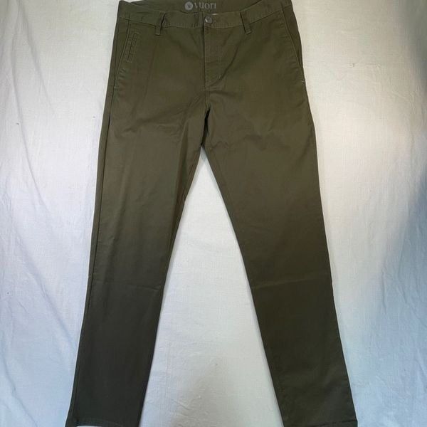 Vuori Green Stretch Classic Fit Collins Twill Cotton Straight Chino Pant Size 33