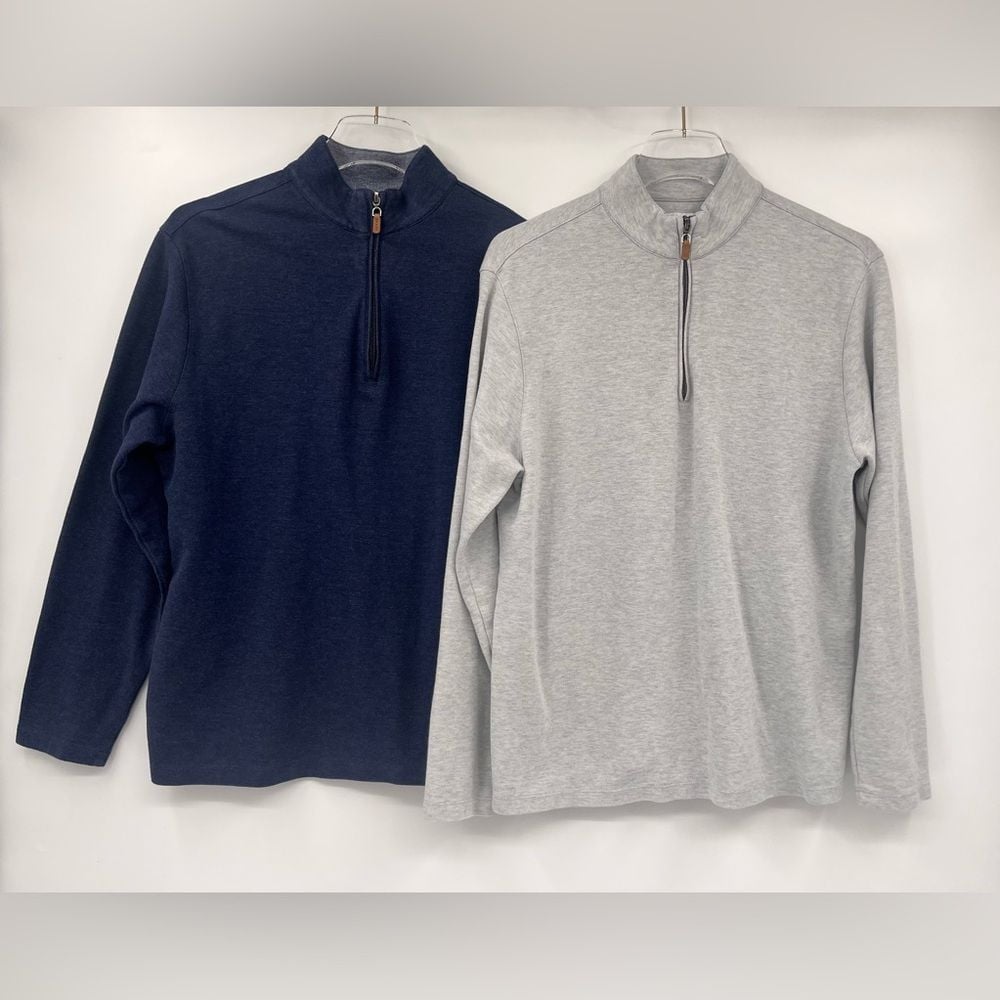 Mizzen and Main bundle of pullover Quarter Zip gray and blue size medium