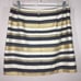 J. Crew Factory Shiny Striped Mini Skirt Gold Blue 2