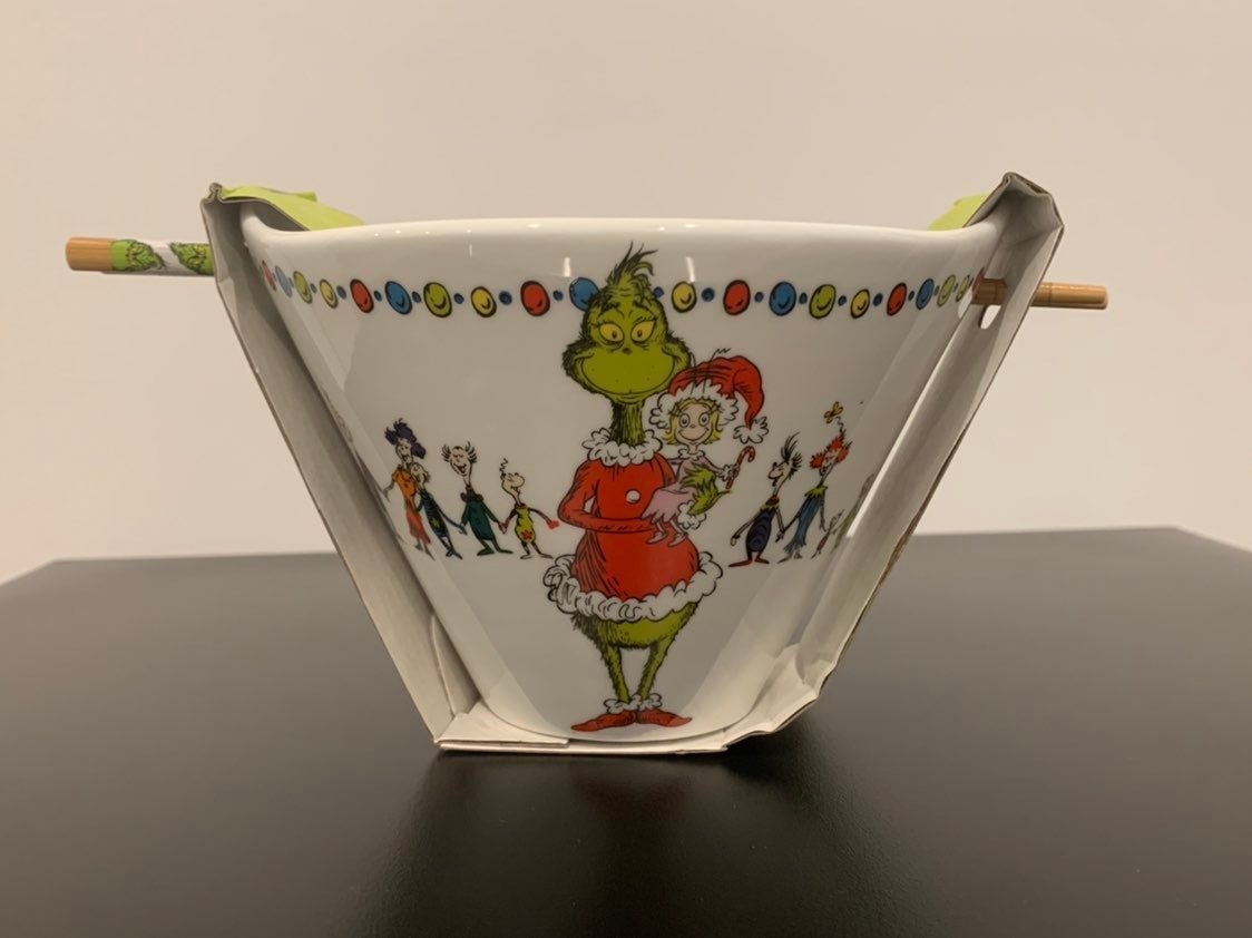 The Grinch Ramen Bowl And Chopsticks Christmas
