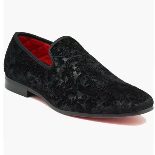 La Milano Broderick Velvet Black Loafers(Men) size 13