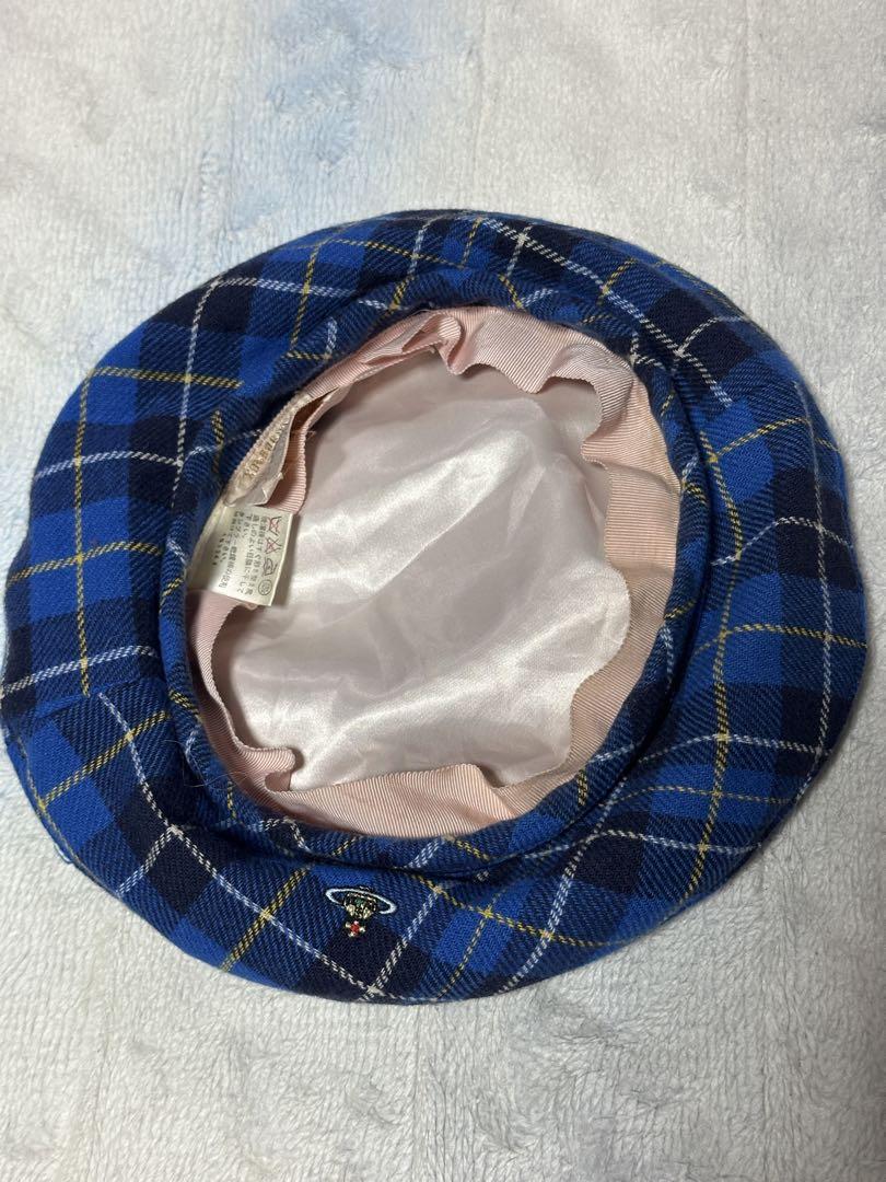 Vivienne Westwood Beret hat pink gray Check old size F | eBay