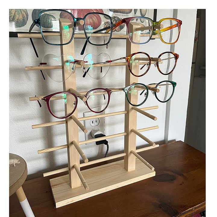 12 Pair Wood Sunglass Display Stand Frame Glasses Holder -(6 Tier)